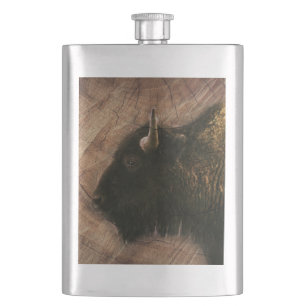 Wood Bison Buffalo Flachmann