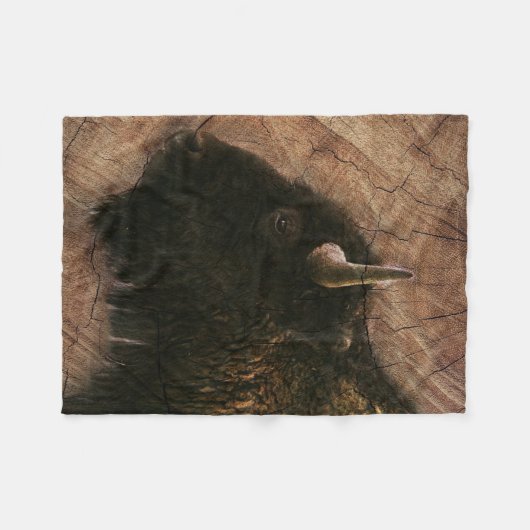 Wood Bison Buffalo Fleecedecke (Vorderseite (Horizontal))