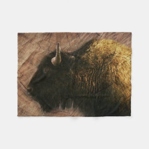 Wood Bison Buffalo Fleecedecke