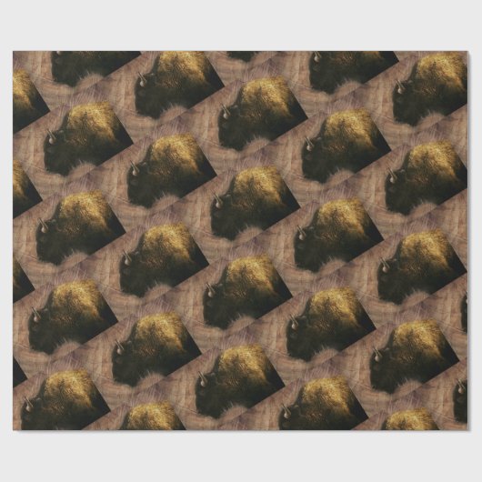 Wood Bison Buffalo Geschenkpapier (Flach)