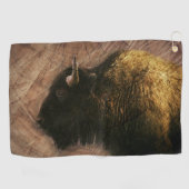 Wood Bison Buffalo Golfhandtuch (Horizontal)
