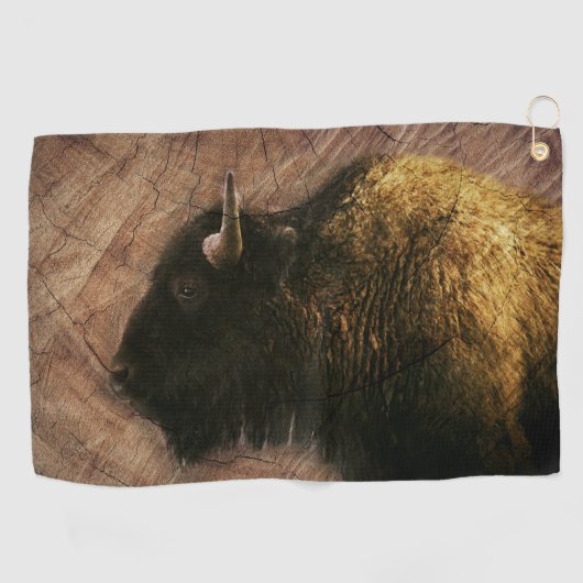 Wood Bison Buffalo Golfhandtuch (Horizontal)