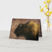 Wood Bison Buffalo Karte (Gelbe Blume)