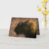 Wood Bison Buffalo Karte (Gelbe Blume)