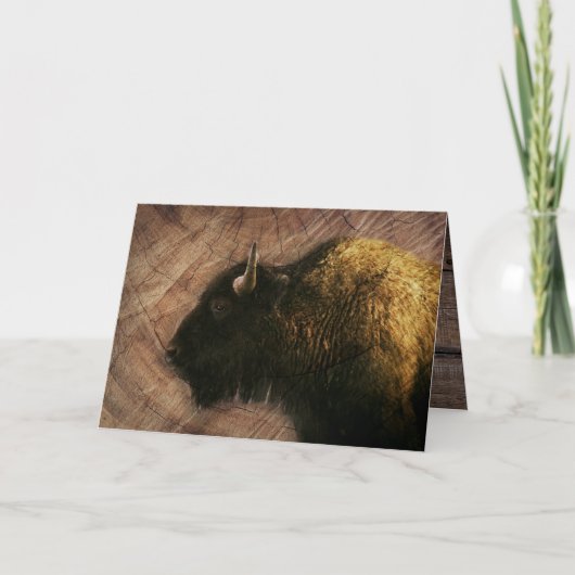 Wood Bison Buffalo Karte (Vorderseite)