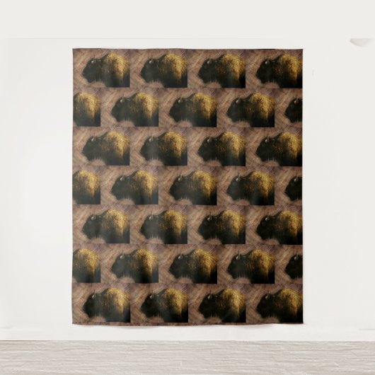 Wood Bison Buffalo Wandteppich (Vorderseite)