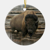 Wood Bison Keramik Ornament (Vorne)