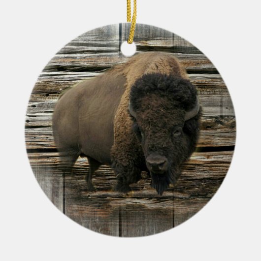 Wood Bison Keramik Ornament (Vorne)