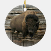 Wood Bison Keramik Ornament (Hinten)