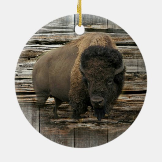 Wood Bison Keramik Ornament (Hinten)