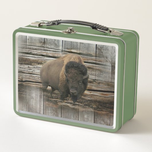 Wood Bison Metall Brotdose (Vorderseite)