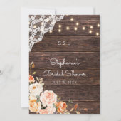 Wood Blush Peach Floral Brautparty Word Suche Einladung (Rückseite)