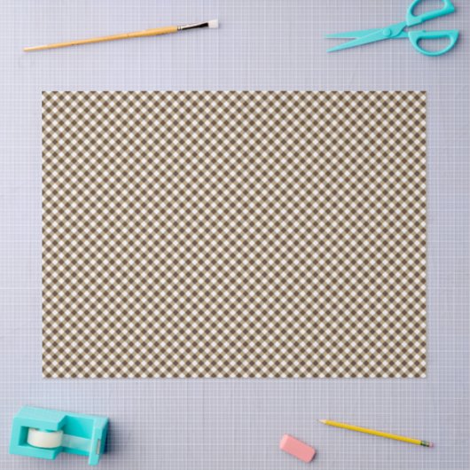 Wood Brown Gingham Seidenpapier (Basteln)