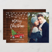 Wood Brush Script Lights Truck Foto Weihnachten (Vorne/Hinten)
