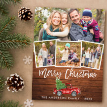 Wood Brush Script Vintag LKW Weihnachten 4 Foto