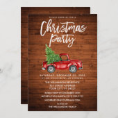 Wood Brush Script Vintag LKW Weihnachtsfeiertag Pa Einladung (Vorne/Hinten)