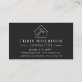 Wood Building Construction Black Silver QR Code Visitenkarte (Vorderseite)