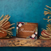 Wood Burgundy Blue Wedding Reserviert 12x18 Table Fotoplatte (Seite)