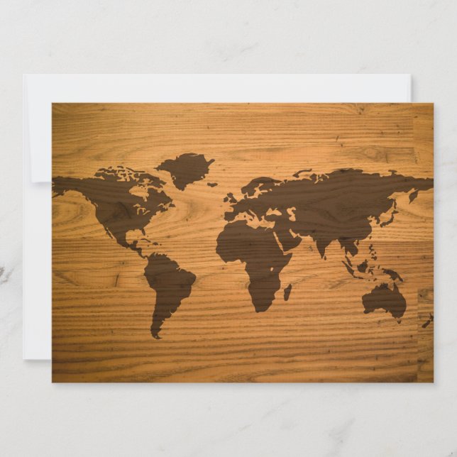 Wood Burned World Map (Vorderseite)