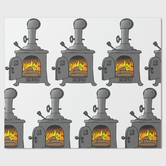 Wood Burner Stove Geschenkpapier (Flach)