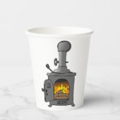 Wood Burner Stove Pappbecher (Vorderseite)