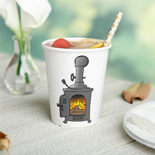 Wood Burner Stove Pappbecher