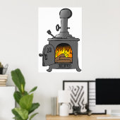 Wood Burner Stove Poster (Heimbüro)
