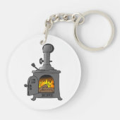Wood Burner Stove Schlüsselanhänger (Rückseite)