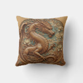 Wood carving effect Throw Cushion dragon Kissen (Rückseite)