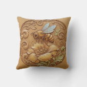Wood carving effect Throw Cushion Kissen (Rückseite)