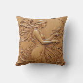 Wood carving effect Throw Cushion Kissen (Rückseite)