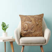 Wood carving effect Throw Cushion snail and ant Kissen (Stuhl )
