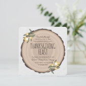 Wood Carving Erntedank laden Einladung (Stehend Vorderseite)