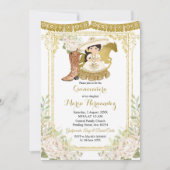 Wood Charro White Charra Quinceanera Einladung (Vorderseite)