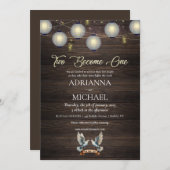 Wood Christian Religious Wedding Invitation Einladung (Vorne/Hinten)