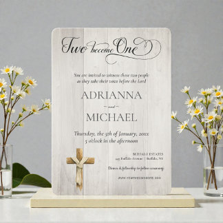 Wood Christian Two Become One Einladung