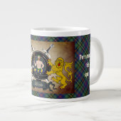 Wood Clan Abzeichen & Tartan Personalisiert Jumbo-Tasse (Vorderseite Rechts)