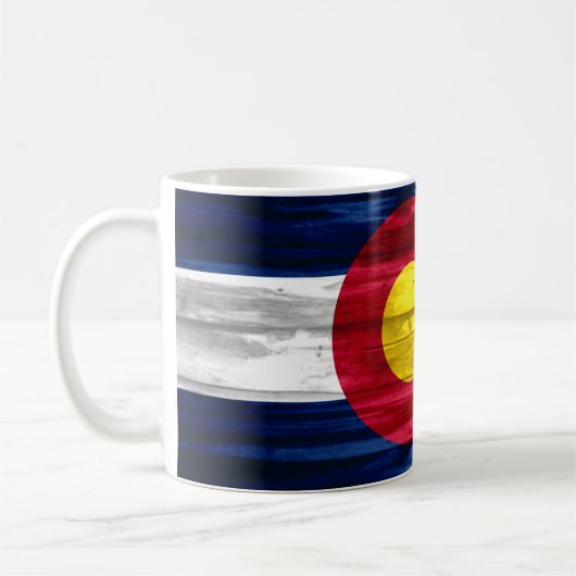 Wood Colorado Fahne rustikale Kaffeetasse Tasse (Links)