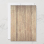 Wood Cowboy, Cowgirl Rustic Wedding Day Einladung (Rückseite)