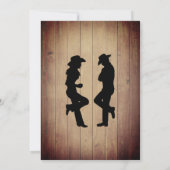 Wood Cowboy Stiefel, rustikaler Hochzeitstag Einladung (Rückseite)