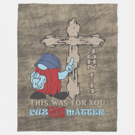 Wood Cross Cuz Matter John 1 14 Fleecedecke (Vorderseite)