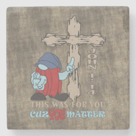 Wood Cross Cuz Matter John 1 14 Steinuntersetzer