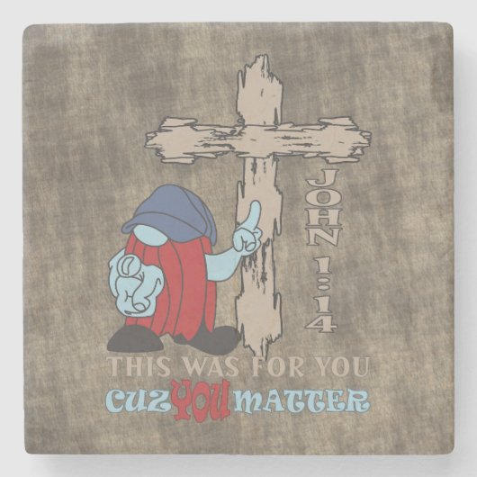 Wood Cross Cuz Matter John 1 14 Steinuntersetzer (Vorderseite)