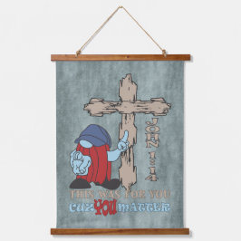Wood Cross Cuz Matter John 1 14 T - Shirt Wandteppich Mit Holzrahmen