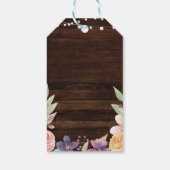 Wood danke Ihnen Tag Rustic Blume Brautparty Geschenkanhänger (Rückseite)