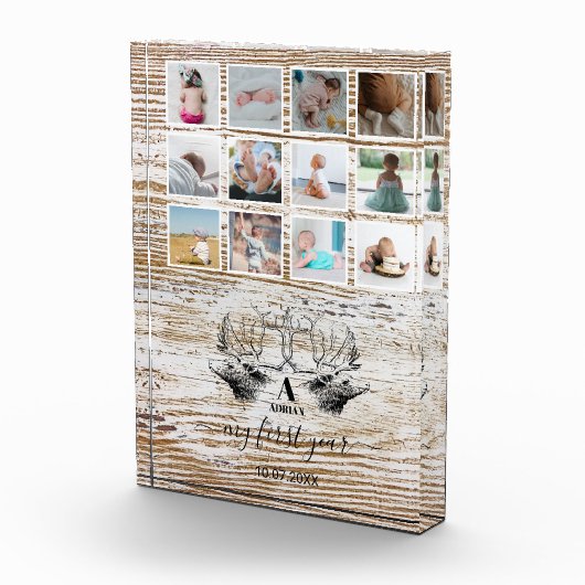 Wood Deer Baby's First Year Foto Collage (Rechts)