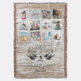 Wood Deer Baby's First Year Foto Collage Decke