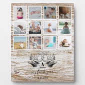 Wood Deer Baby's First Year Foto Collage Fotoplatte (Vorderseite)