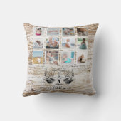 Wood Deer Baby's First Year Foto Collage Kissen (Rückseite)