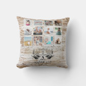 Wood Deer Baby's First Year Foto Collage Kissen (Vorderseite)